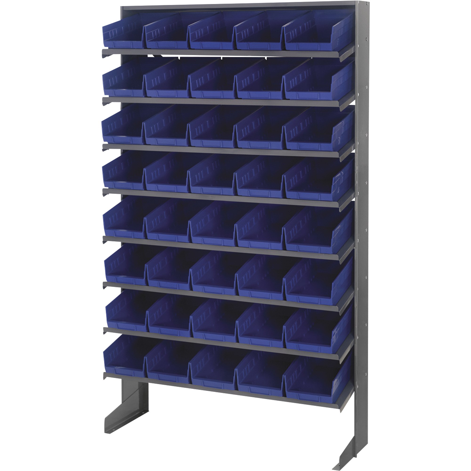 Quantum Storage Single Sided Rack With 40 Bins — 12in. x 36in. x 60in. Rack Size